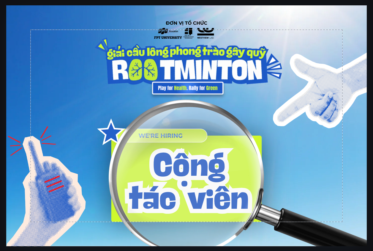 Poster tuyển cộng tác viên ROOTMINTON