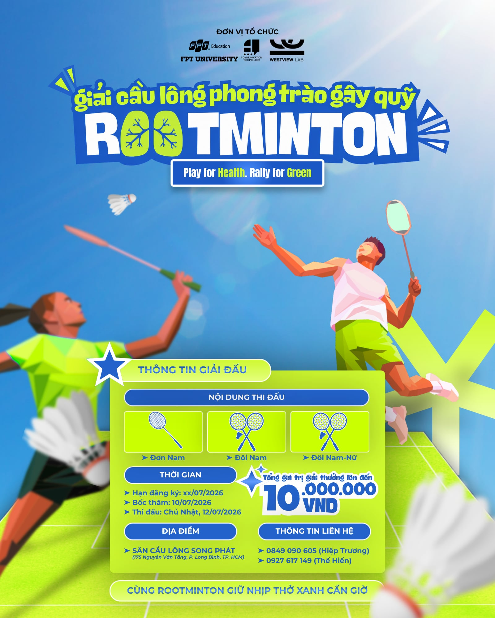 Poster thông tin giải đấu ROOTMINTON